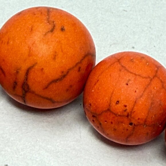 Faux Orange Turquoise Bead Necklace Graduated Long‎ Length Statement - Picture 11 of 11